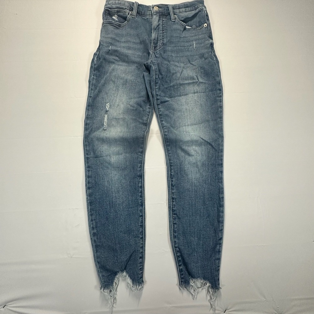 Lucky Brand‎ High Rise Ankle Jeans Medium Wash Distressed Step Hem 4/27 7WP10818